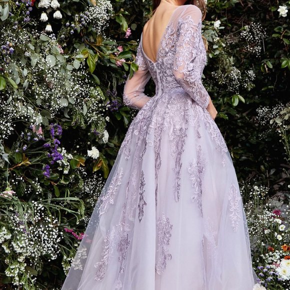 LUXURIOUS LONG SLEEVE BALL GOWN 1024 - Picture 1 of 8